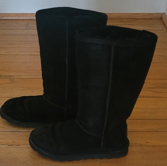 BEARPAW Elle Tall Women's Black Suede Boots Size 5 - Picture 6 of 9